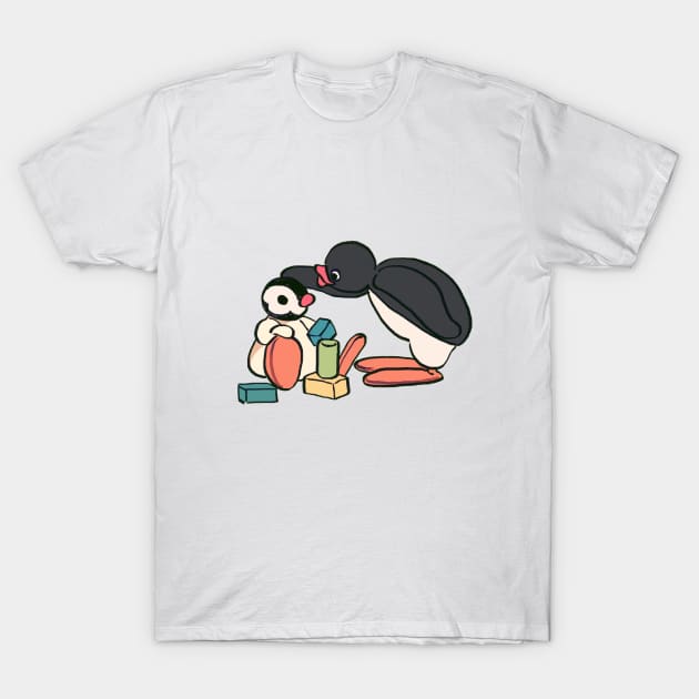 cute pingu and pinga penguin siblings T-Shirt by mudwizard